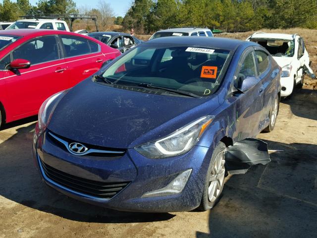 5NPDH4AE7EH540189 - 2014 HYUNDAI ELANTRA SE BLUE photo 2