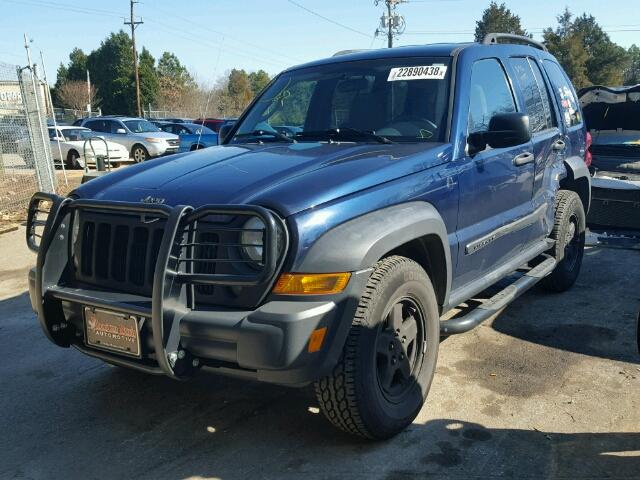 1J4GL48K37W539832 - 2007 JEEP LIBERTY SP BLUE photo 2