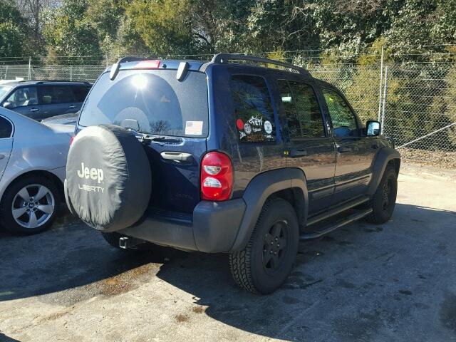 1J4GL48K37W539832 - 2007 JEEP LIBERTY SP BLUE photo 4