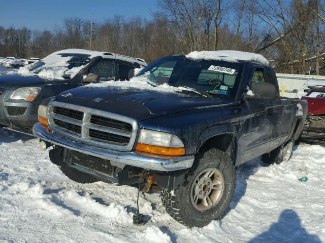 1B7GG22N6YS731689 - 2000 DODGE DAKOTA BLUE photo 2