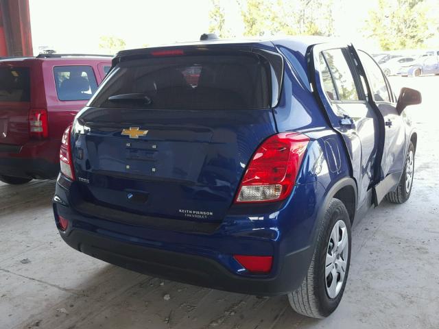 3GNCJKSB9HL158802 - 2017 CHEVROLET TRAX LS BLUE photo 4