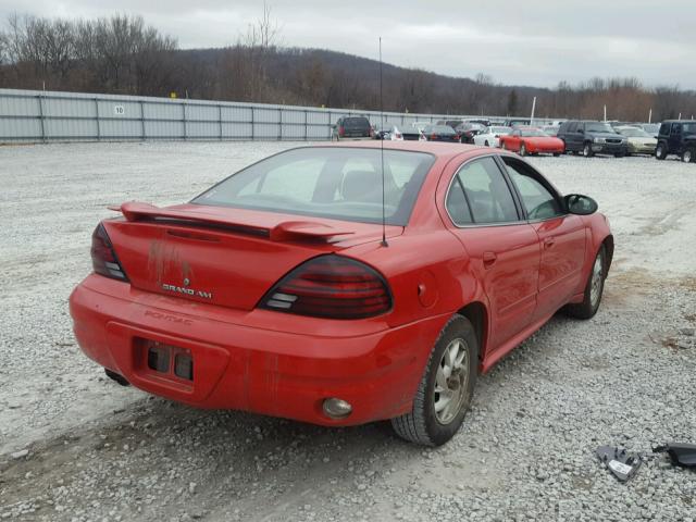 1G2NE52F04C249056 - 2004 PONTIAC GRAND AM S RED photo 4