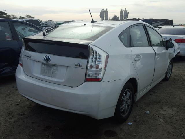 JTDKN3DU3B0294926 - 2011 TOYOTA PRIUS WHITE photo 4