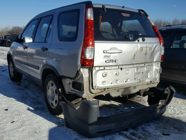 SHSRD68586U408442 - 2006 HONDA CR-V LX SILVER photo 3