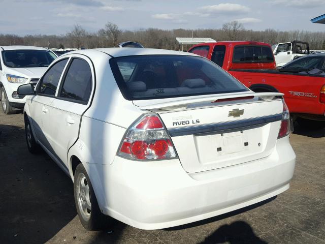 KL1TD56637B150927 - 2007 CHEVROLET AVEO BASE WHITE photo 3