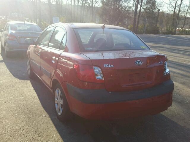 KNADE123476263824 - 2007 KIA RIO BASE RED photo 3