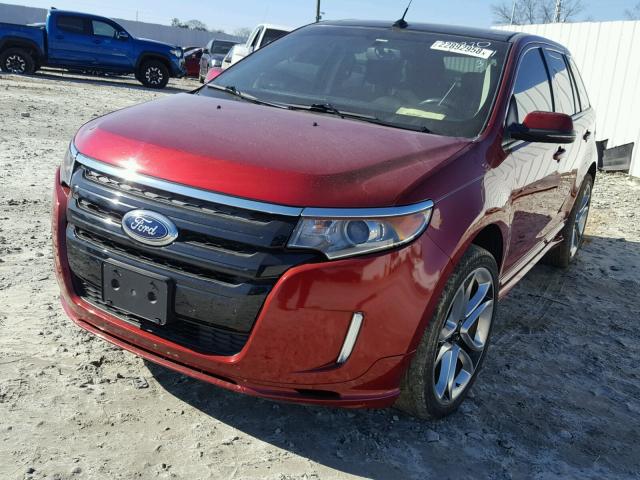 2FMDK3AKXDBA89220 - 2013 FORD EDGE SPORT RED photo 2