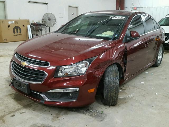 1G1PC5SB6F7134246 - 2015 CHEVROLET CRUZE LT MAROON photo 2