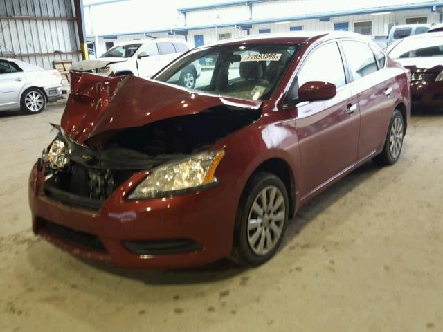 3N1AB7AP0EY286354 - 2014 NISSAN SENTRA S RED photo 2