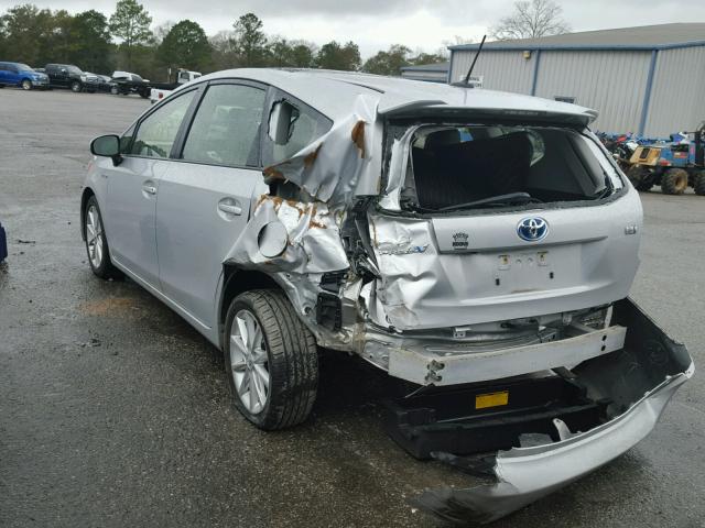 JTDZN3EU6E3309242 - 2014 TOYOTA PRIUS V SILVER photo 3