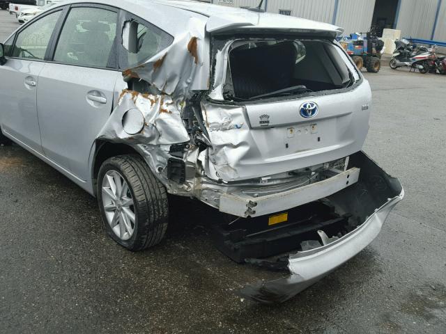 JTDZN3EU6E3309242 - 2014 TOYOTA PRIUS V SILVER photo 9