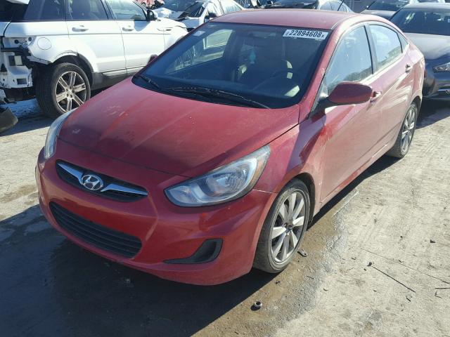 KMHCT4AE1EU607106 - 2014 HYUNDAI ACCENT GLS MAROON photo 2