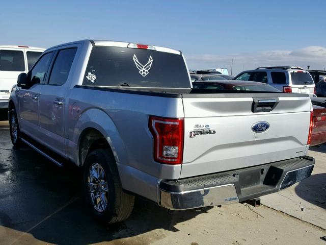 1FTEW1CF0FKE13267 - 2015 FORD F150 SUPER SILVER photo 3