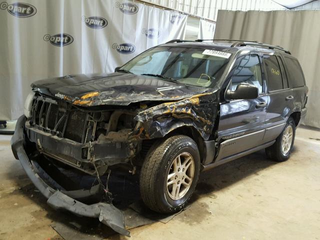 1J4GX48S24C278520 - 2004 JEEP GRAND CHER BLACK photo 2