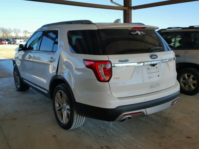 1FM5K7D86HGA07154 - 2017 FORD EXPLORER X WHITE photo 3