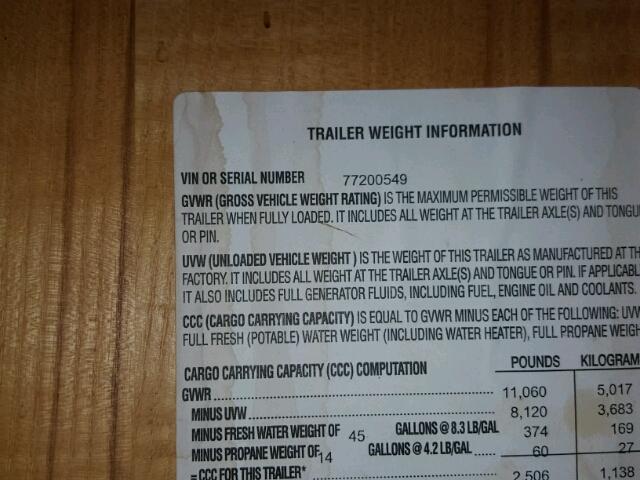 4YDT32B2077200549 - 2007 KEYSTONE RV WHITE photo 10