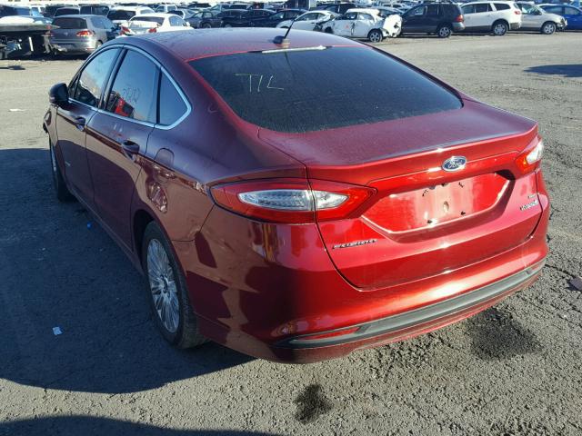 3FA6P0LUXER150988 - 2014 FORD FUSION SE MAROON photo 3