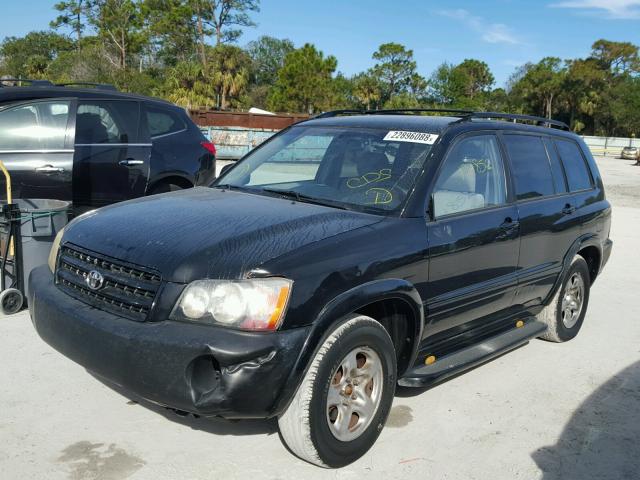 JTEGF21A930101814 - 2003 TOYOTA HIGHLANDER BLACK photo 2