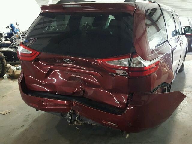 5TDKK3DC3FS578382 - 2015 TOYOTA SIENNA LE BURGUNDY photo 9