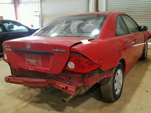 1HGEM22105L069838 - 2005 HONDA CIVIC DX V RED photo 4