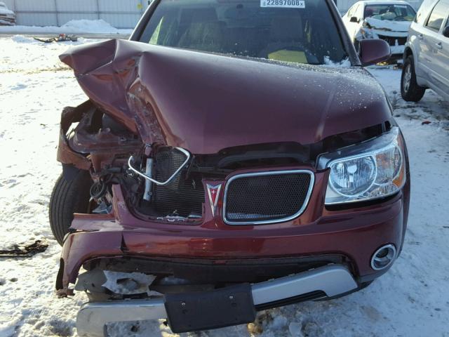 2CKDL43F386005804 - 2008 PONTIAC TORRENT MAROON photo 7