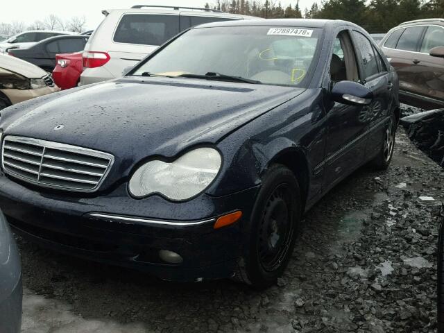 WDBRF61J83F363131 - 2003 MERCEDES-BENZ C 240 BLUE photo 2