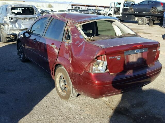 1FAFP34N46W191222 - 2006 FORD FOCUS ZX4 RED photo 3