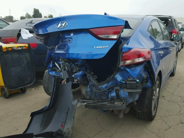 5NPD84LF5HH002665 - 2017 HYUNDAI ELANTRA SE BLUE photo 4