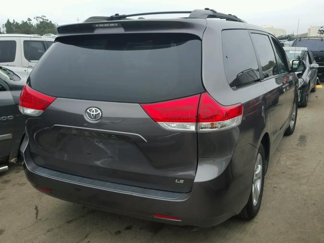 5TDKK3DC5CS216386 - 2012 TOYOTA SIENNA LE GRAY photo 4