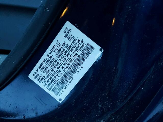 5FNRL38766B113589 - 2006 HONDA ODYSSEY EX BLUE photo 10