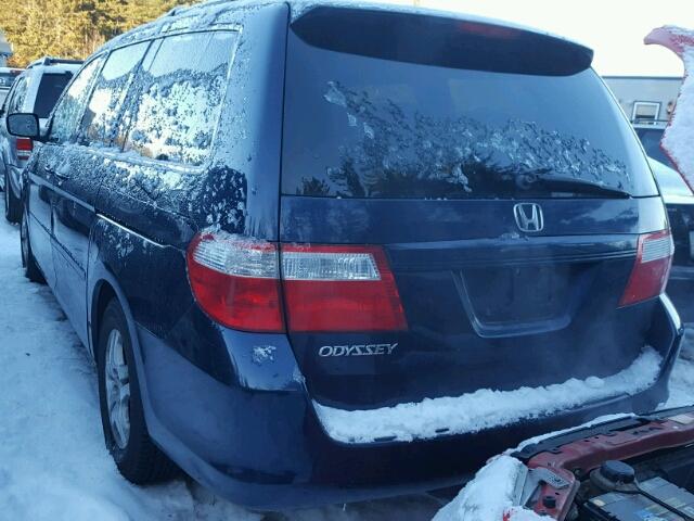 5FNRL38766B113589 - 2006 HONDA ODYSSEY EX BLUE photo 3