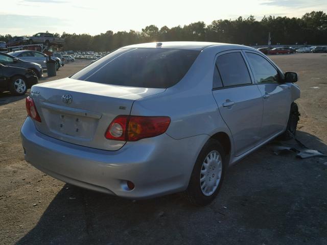 1NXBU40E09Z165192 - 2009 TOYOTA COROLLA BA SILVER photo 4