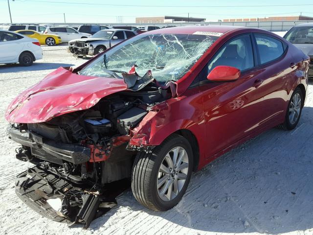 KMHDH4AE4EU056434 - 2014 HYUNDAI ELANTRA SE RED photo 2