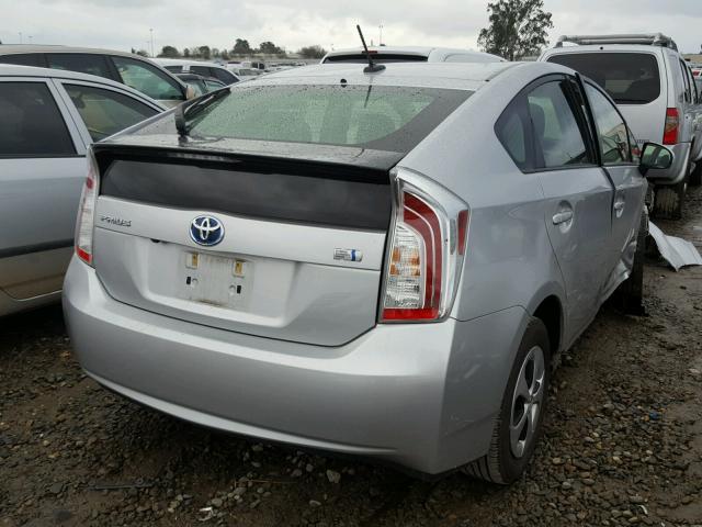 JTDKN3DU3C5521147 - 2012 TOYOTA PRIUS SILVER photo 4