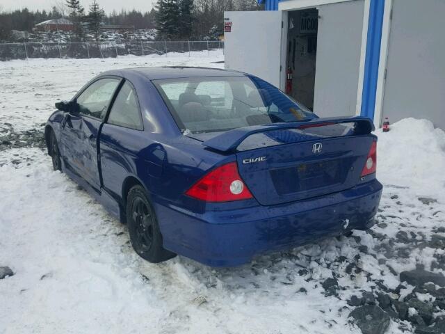 1HGEM22975L803901 - 2005 HONDA CIVIC EX BLUE photo 3