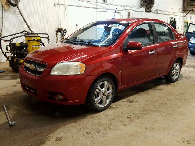 KL1TG56E29B301094 - 2009 CHEVROLET AVEO LT RED photo 2