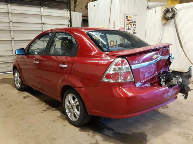 KL1TG56E29B301094 - 2009 CHEVROLET AVEO LT RED photo 3