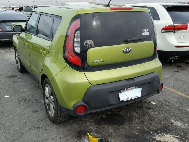 KNDJP3A5XF7780410 - 2015 KIA SOUL + GREEN photo 3