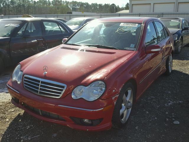 WDBRF40J15F701798 - 2005 MERCEDES-BENZ C 230K SPO RED photo 2