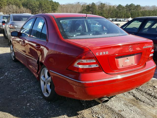 WDBRF40J15F701798 - 2005 MERCEDES-BENZ C 230K SPO RED photo 3