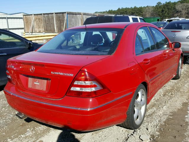 WDBRF40J15F701798 - 2005 MERCEDES-BENZ C 230K SPO RED photo 4