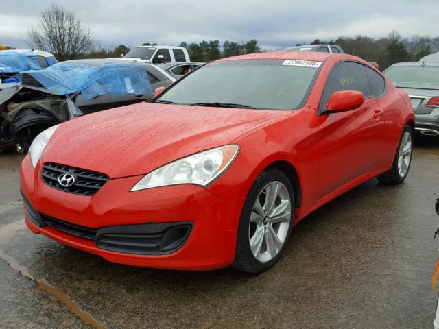 KMHHT6KD5AU028332 - 2010 HYUNDAI GENESIS CO RED photo 2