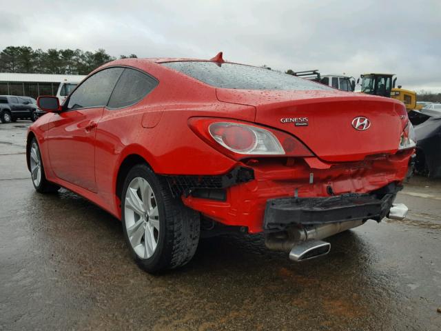 KMHHT6KD5AU028332 - 2010 HYUNDAI GENESIS CO RED photo 3