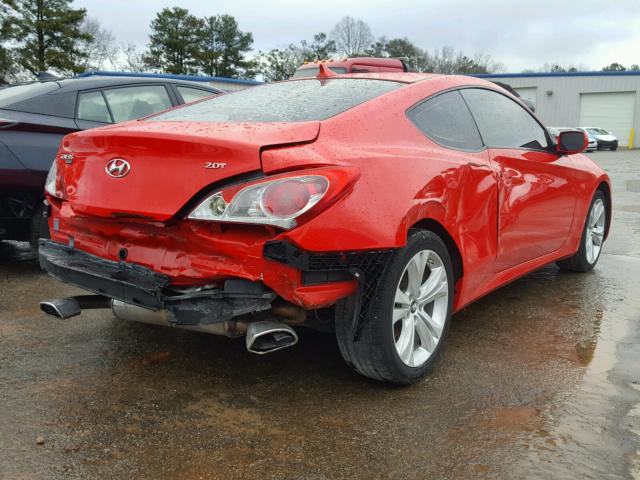 KMHHT6KD5AU028332 - 2010 HYUNDAI GENESIS CO RED photo 4