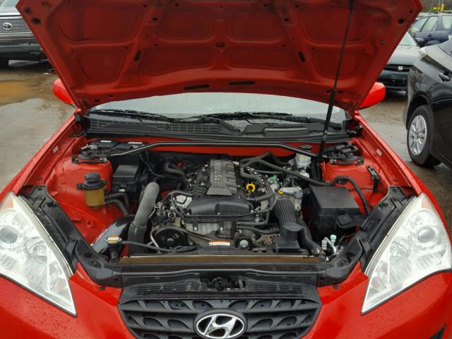 KMHHT6KD5AU028332 - 2010 HYUNDAI GENESIS CO RED photo 7