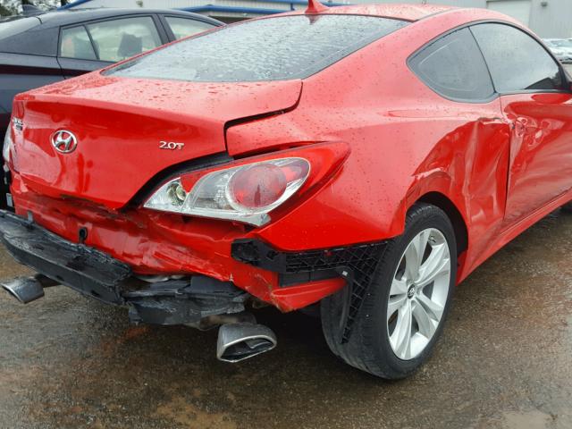 KMHHT6KD5AU028332 - 2010 HYUNDAI GENESIS CO RED photo 9