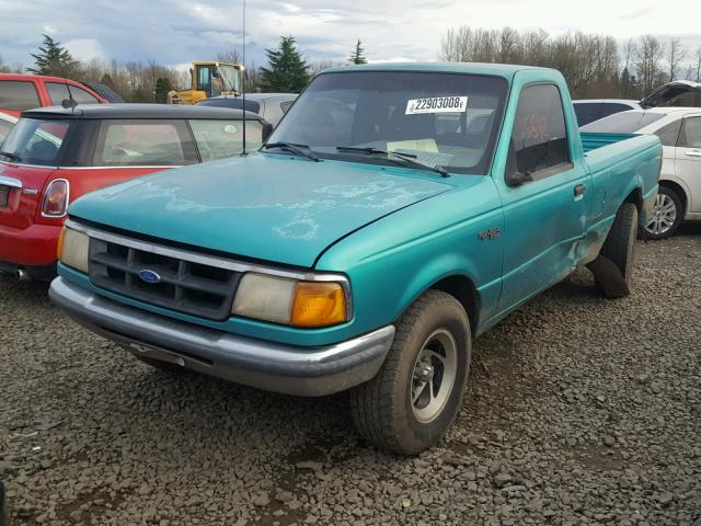 1FTCR10A0PPB01073 - 1993 FORD RANGER GREEN photo 2