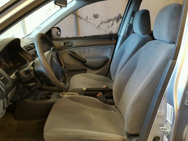 1HGES16511L011776 - 2001 HONDA CIVIC LX SILVER photo 5