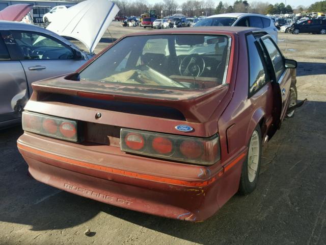 1FABP42E8KF224787 - 1989 FORD MUSTANG GT MAROON photo 4