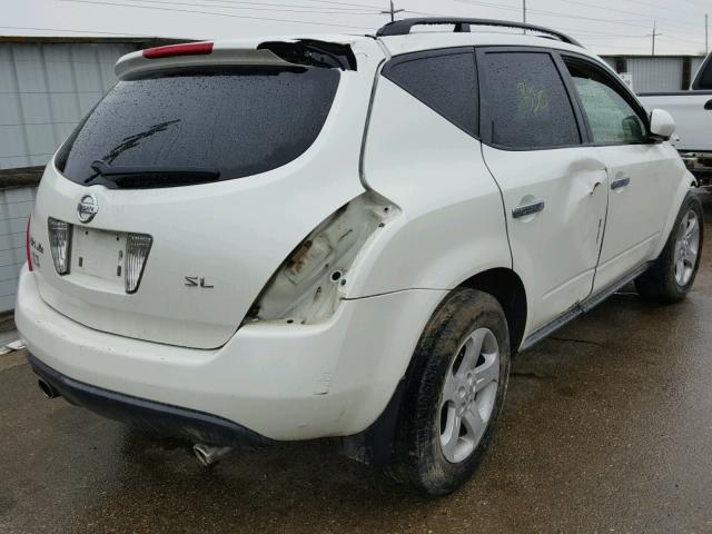 JN8AZ08T03W120265 - 2003 NISSAN MURANO SL WHITE photo 4